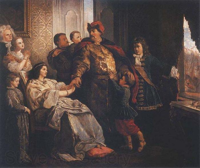 Wojciech Gerson Pozegnanie Jana III z rodzina przed wyprawa wiedenska Norge oil painting art